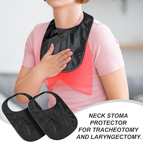 Miniatura 3 de Oudain 3 piezas de cubierta de ducha de traqueotomía impermeable laringectomía estoma cubre cuello protector protector estoma transpirable ajustable