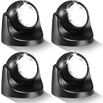 Lumières extérieures du capteur de mouvement - Capteur de mouvement extérieur lumière batterie actionné sans fil Spotlight Motion Detecteur de sécurité lumière allumée automatiquement pour l'escalier de porche abrité Hallway Garage Wall Shed (2 Boîte)