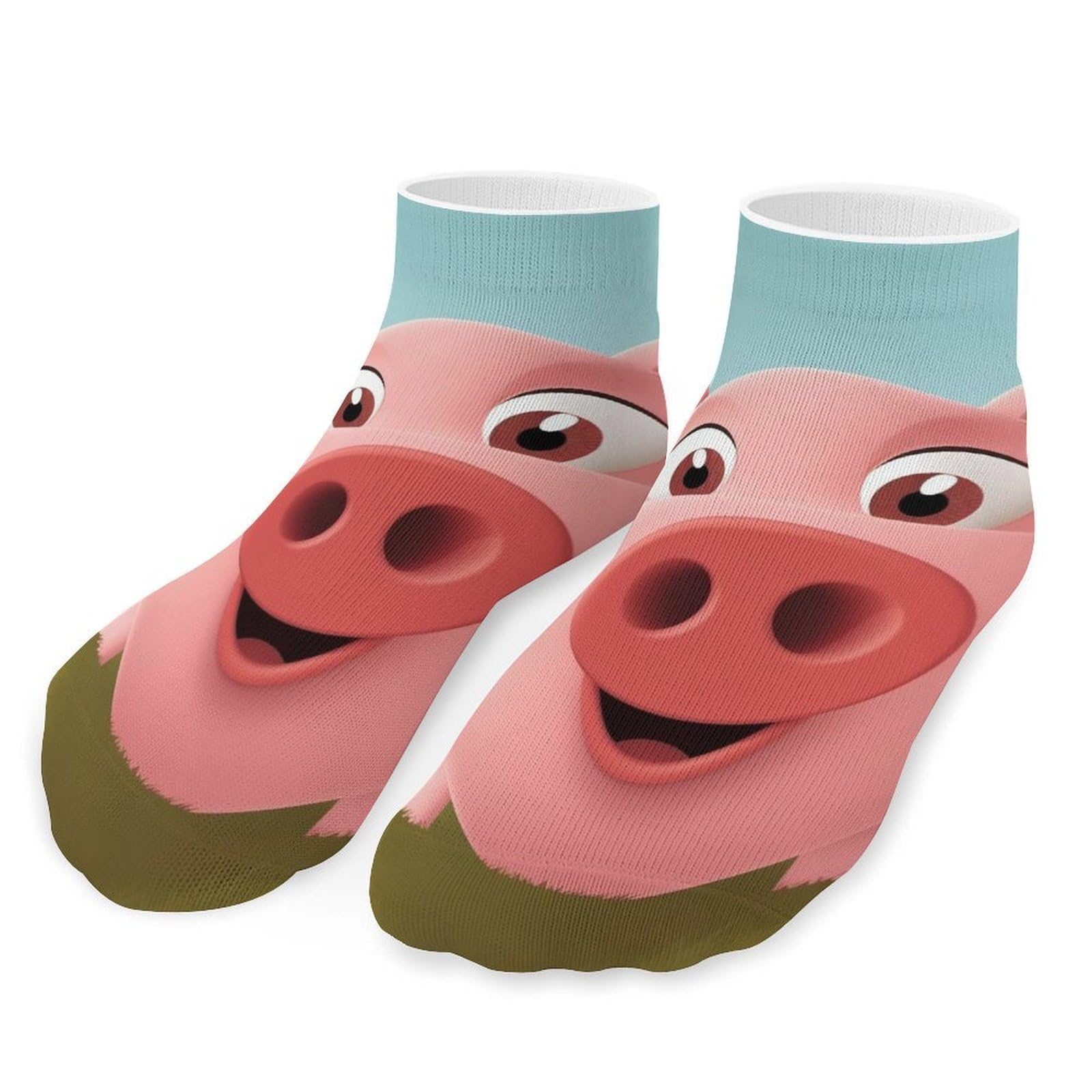 Waficac Unisex As Pic Ankle Socks Funny Pig Socks For Women Men Low Cut Thin Sock Moisture-Wicking Sock For Running Sports