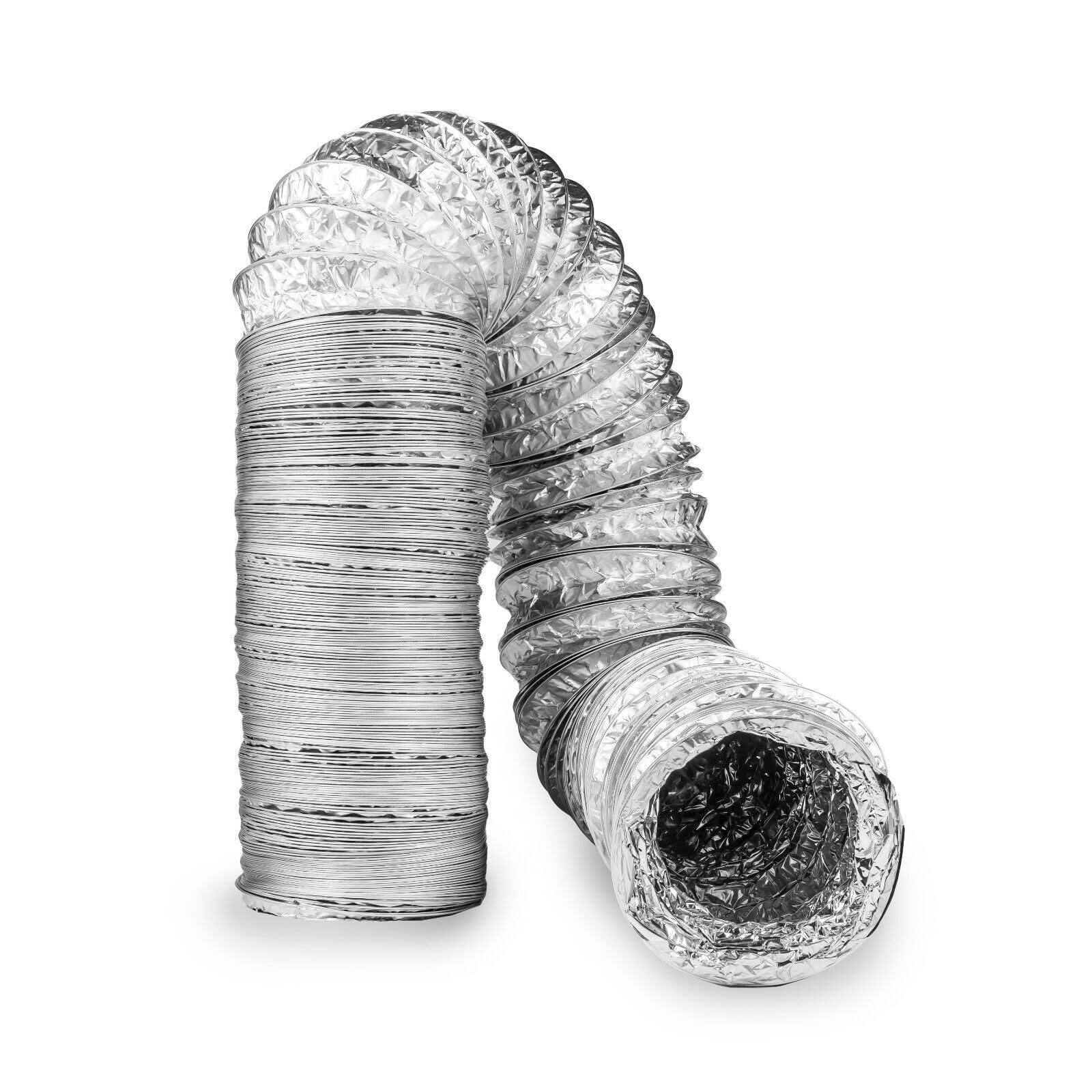 SYSTERM Tubi flessibili in alluminio per ventilazione Ø125 mm. Tubo flessibile flessibile in alluminio flessibile tubo di ventilazione lunghezza 10 m. Intervallo di temperatura: da -30 °C a +140 °C