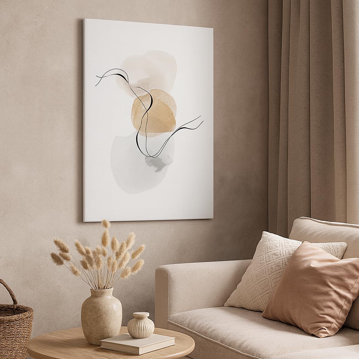 ARTTOR Bilder auf Leinwand 80x120 cm Wandbild Abstrakt Pastell - 4827 | Aquarell Minimalistisch Vertikal Groß XXL Wanddekoration Wohnzimmer Schlafzimmer Wandkunst Wanddeko Kunstdruck Küche ARTTOR