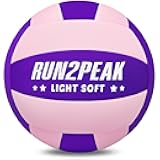 Super Soft Light Volleyball - Safe and Quiet Fabric Volleyball Ball for Indoor Play - Official Size 5 Kids Youth Beginners Lightweight Volleyballs Trainer for House Yard Training Practice
