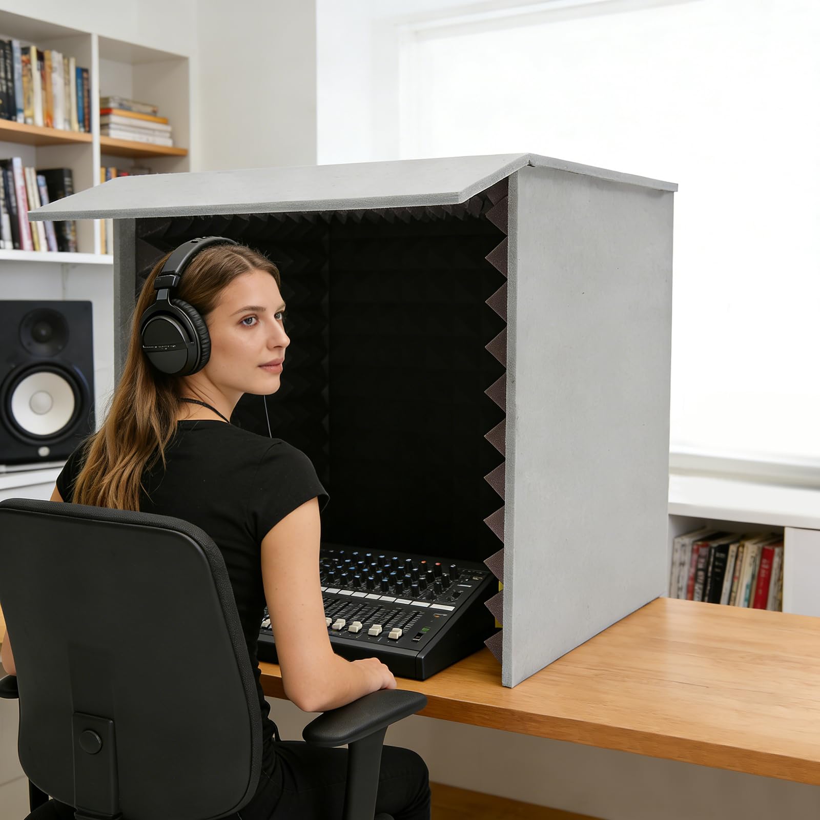 Tragbare Gesangskabine, Schallschutzabdeckung Schalldichte Abdeckung für den Schreibtisch, Mikrofon Schallschutz Akustikschaumplatte Isolationskabine AufnahmeausrüStung für Studio Singen Podcast