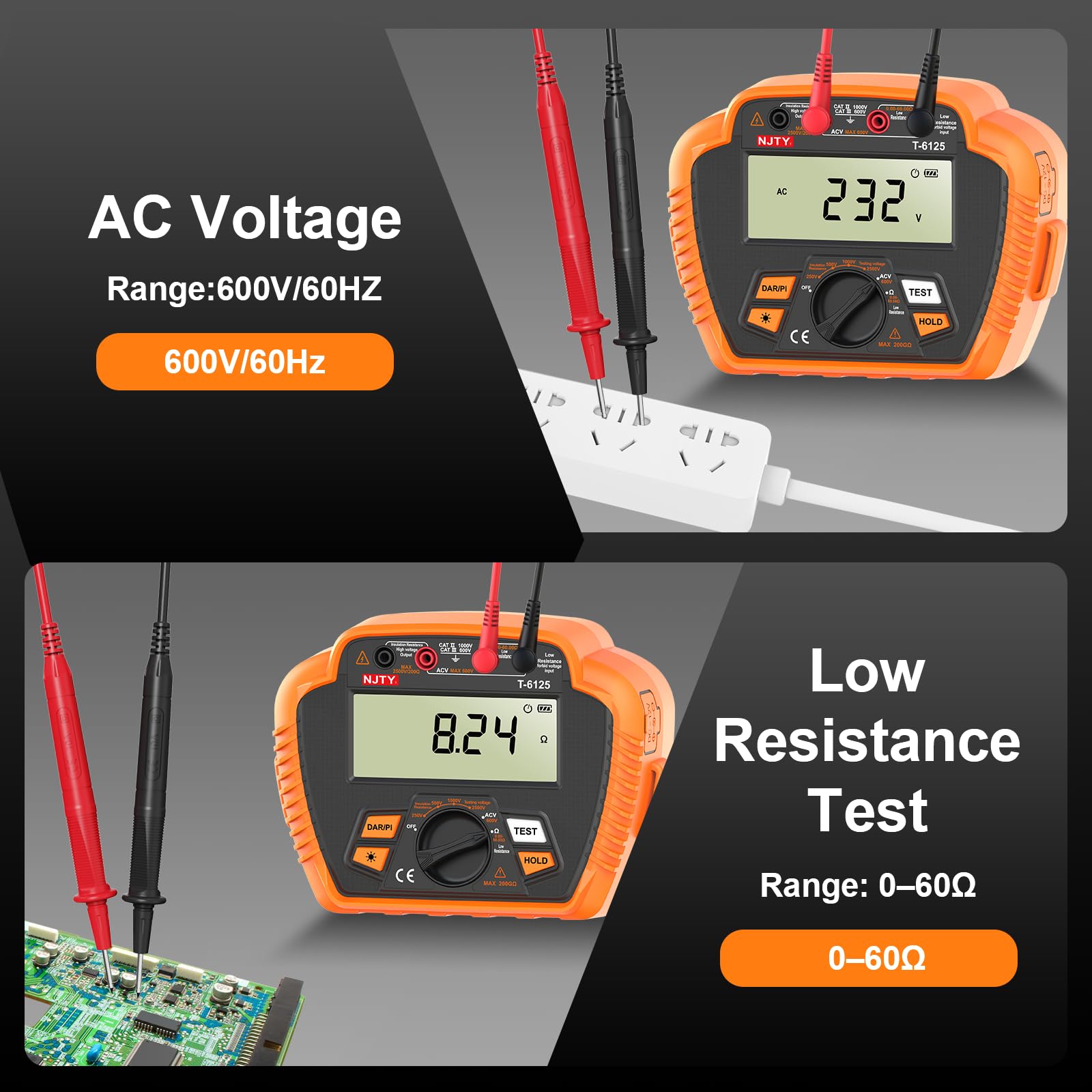 NJTY T6125 Insulation Resistance Tester - 2500V -3