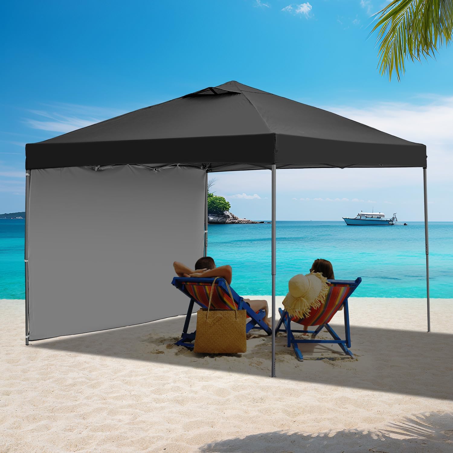 GDY 10 x 10 Canopy sidewalls, Outdoor Canopy Tent, Patio Tent,Commercial Instant Gazebos,4 Sidewalls, Portable Shelter Canopies,(Black).