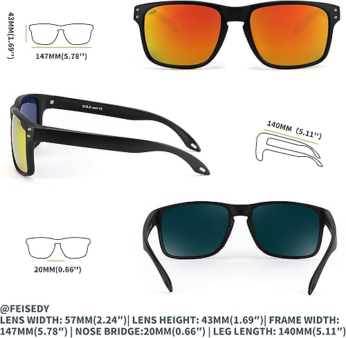 Miniatura 4 de FEISEDY Gafas de sol deportivas polarizadas para hombres y mujeres, gafas clásicas de pesca, conducción y ciclismo, protección UV400 B2234