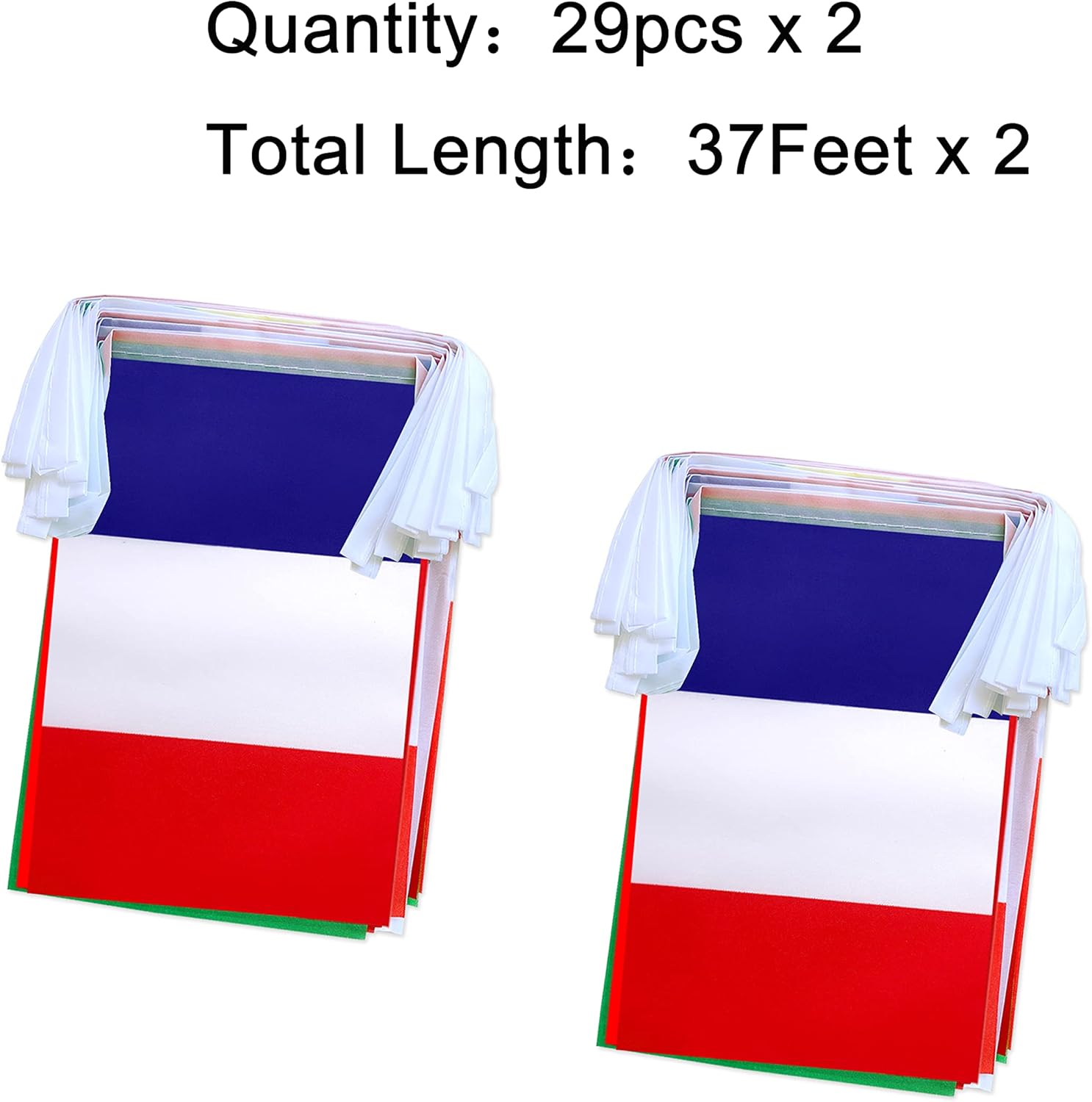 2 Packs 29 French Language Speaking Countries Flags Banner String,70 Feet 58 Flags