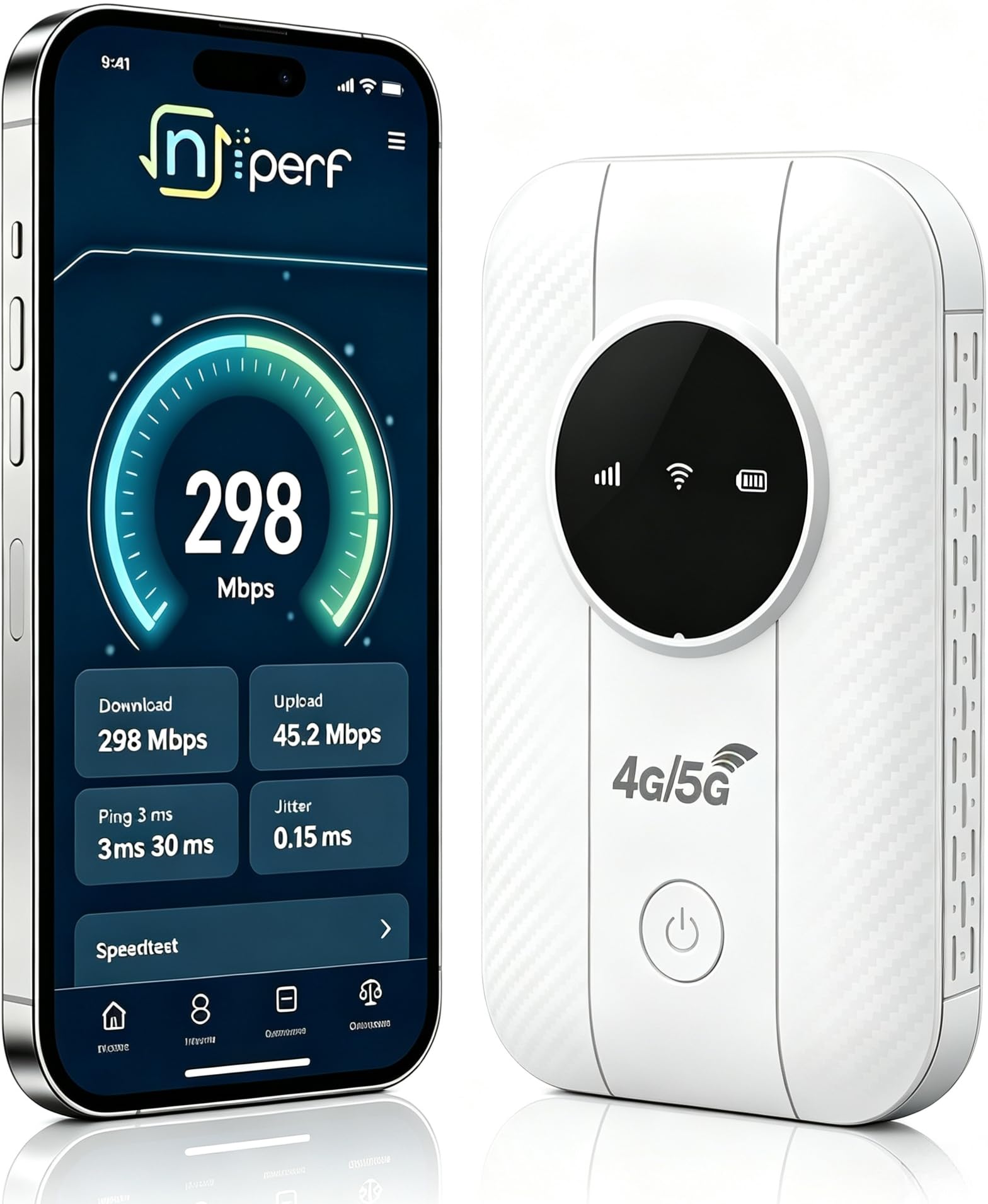 Router 5G portatile WiFi 6, sbloccato con slot SIM Modem Internet mobile ad alta velocità 5G/4G+, connessione fino a 26 dispositivi, ideale per viaggi e telelavoro