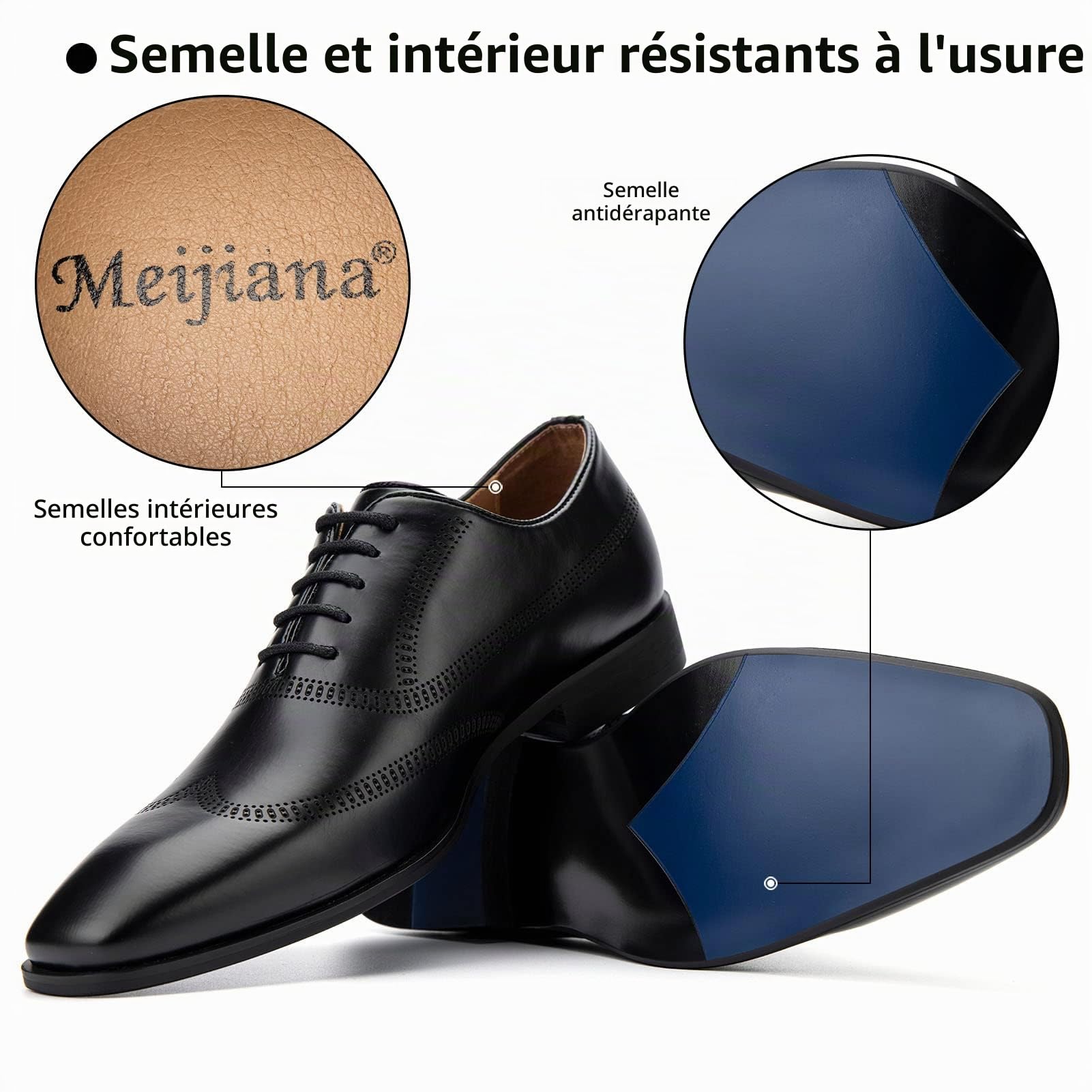 MEIJIANA Oxfords Homme Chaussure Homme Ville Chaussures à Lacets pour Hommes Chaussure Mariage Homme