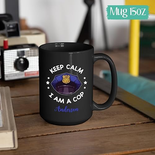 Miniatura 6 de Keep Calm I Am A Cop Mug, Customized Police Captain Gift With Name, Policeman Ceramic Cup, State Trooper Pottery Mug, Cop Porcelain Cup From Family,