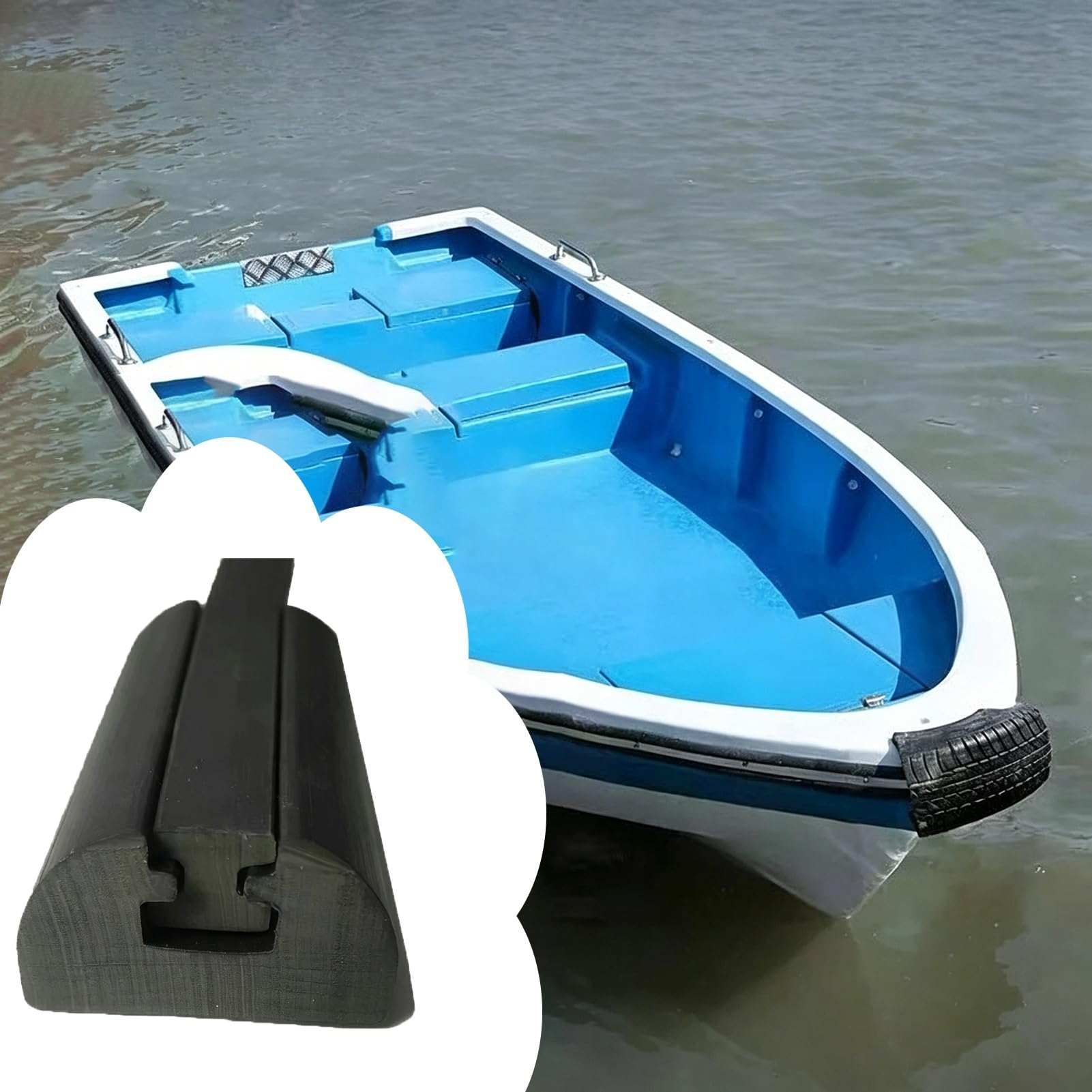 Inserto in gomma per barche, bordo dello scafo resistente alle intemperie per pontoni e kayak, striscia parafango flessibile, paraurti a vite nascosta, 19 m, larghezza 4,5 cm