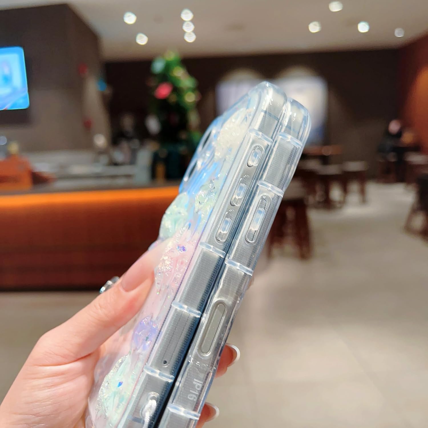 Compatible with iPhone 16 Plus Case Clear Cute 3D Five Pointed Colorful Sparkling Stars with Bracelet Chain Design for Women Kawaii Protective case for iPhone 16 Plus-Colored Stars - Image 7