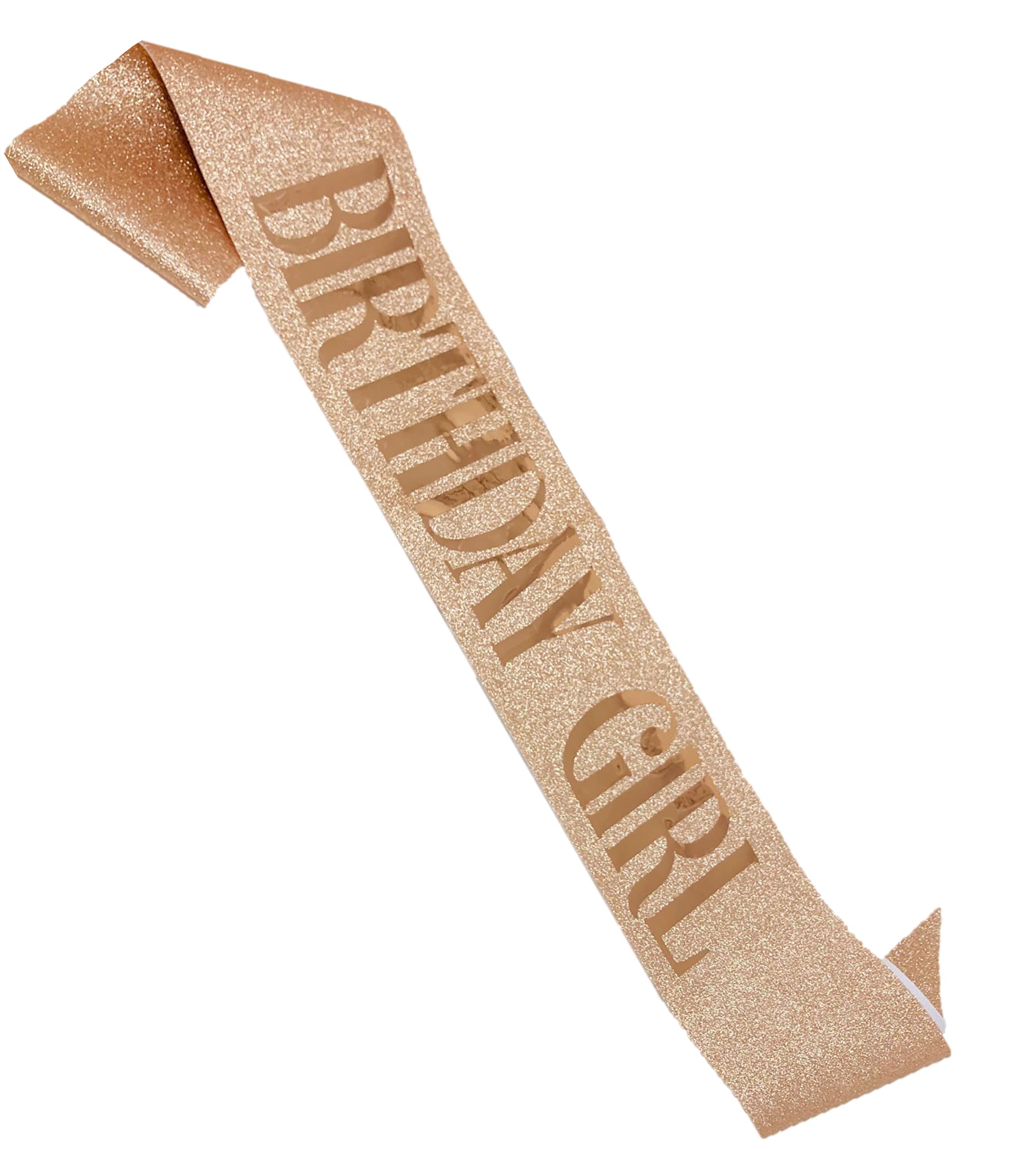 Shimmer Anna Shine Glitter Birthday Sash for Women (Rose Gold Glitter)