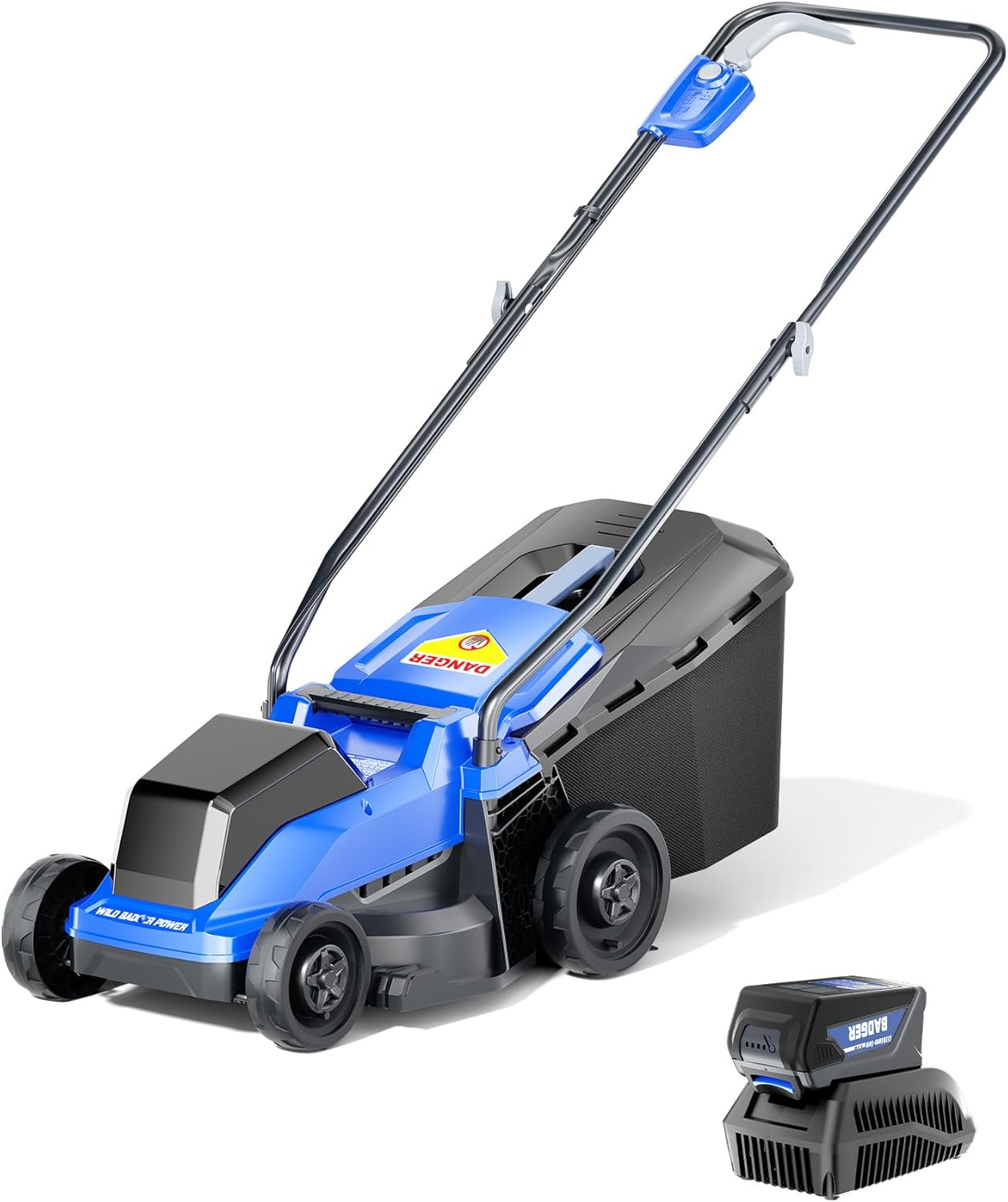 Wild Badger Power 40V 18″ Cordless Lawn Mower Brushless , 5,445 sq ft/0.125 ac, 1×4.0Ah Battery & Fast Charger, 5-Position Height ,for Small-to-Medium Lawns