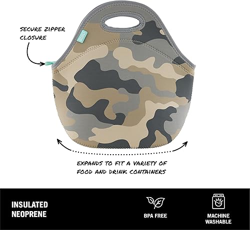 Miniatura 3 de BUILT Gourmet Getaway - Bolsa de almuerzo de neopreno suave, ligera, aislada, reutilizable, para el trabajo, la escuela y los viajes, talla única,
