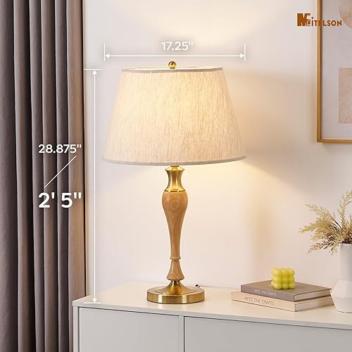 Miniatura 7 de Lámpara de mesa, moderna lámpara de escritorio para mesita de noche con regulador de intensidad y bombilla, lámpara de mediados de siglo para sala