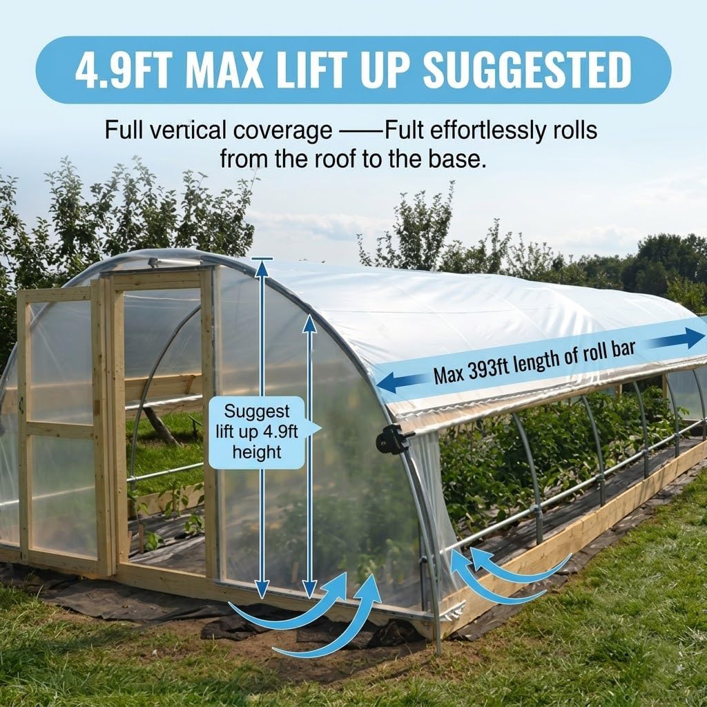 2PCS Greenhouse Sidewall Manual Crank Winch 4:1 Gear Ratio