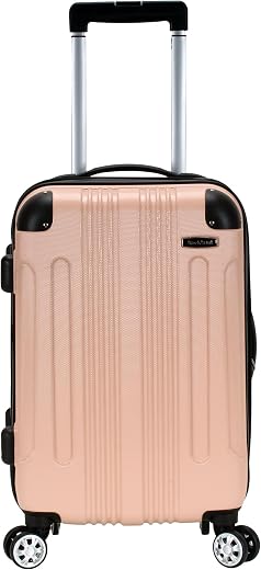 Rockland London Hardside Spinner Wheel Luggage, Champagne, Carry-On 20-Inch, 22"X13. 5"x10" (with wheels)