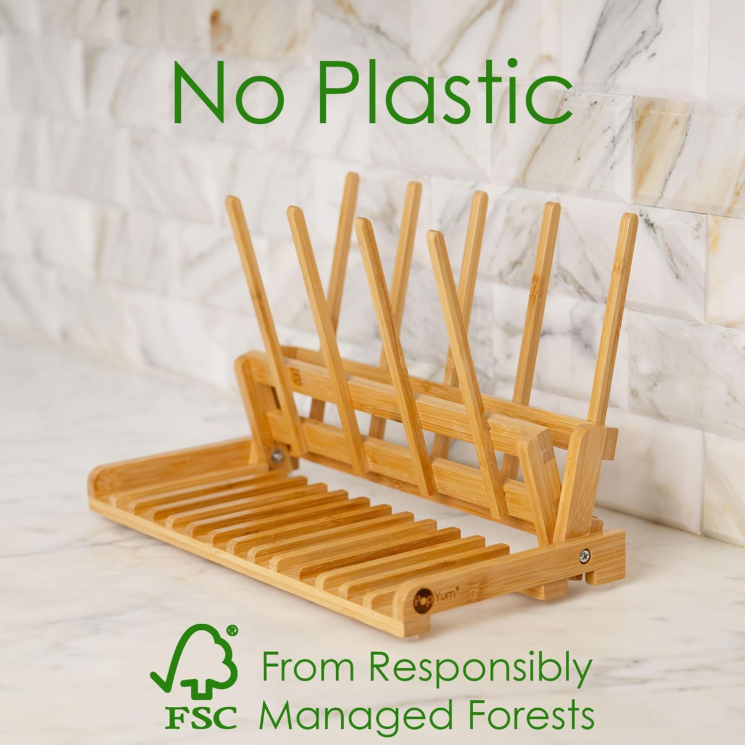 PopYum Space Saving Bamboo Drying Rack