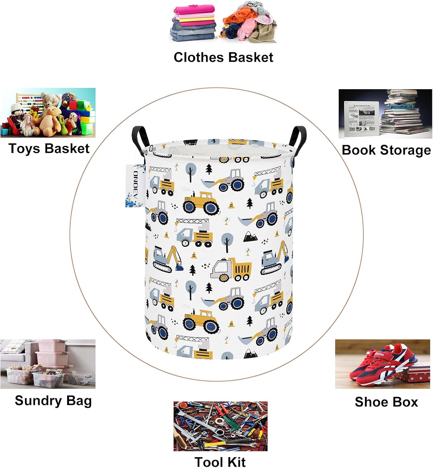 Round Collapsible Construction Truck Excavator Laundry Hamper
