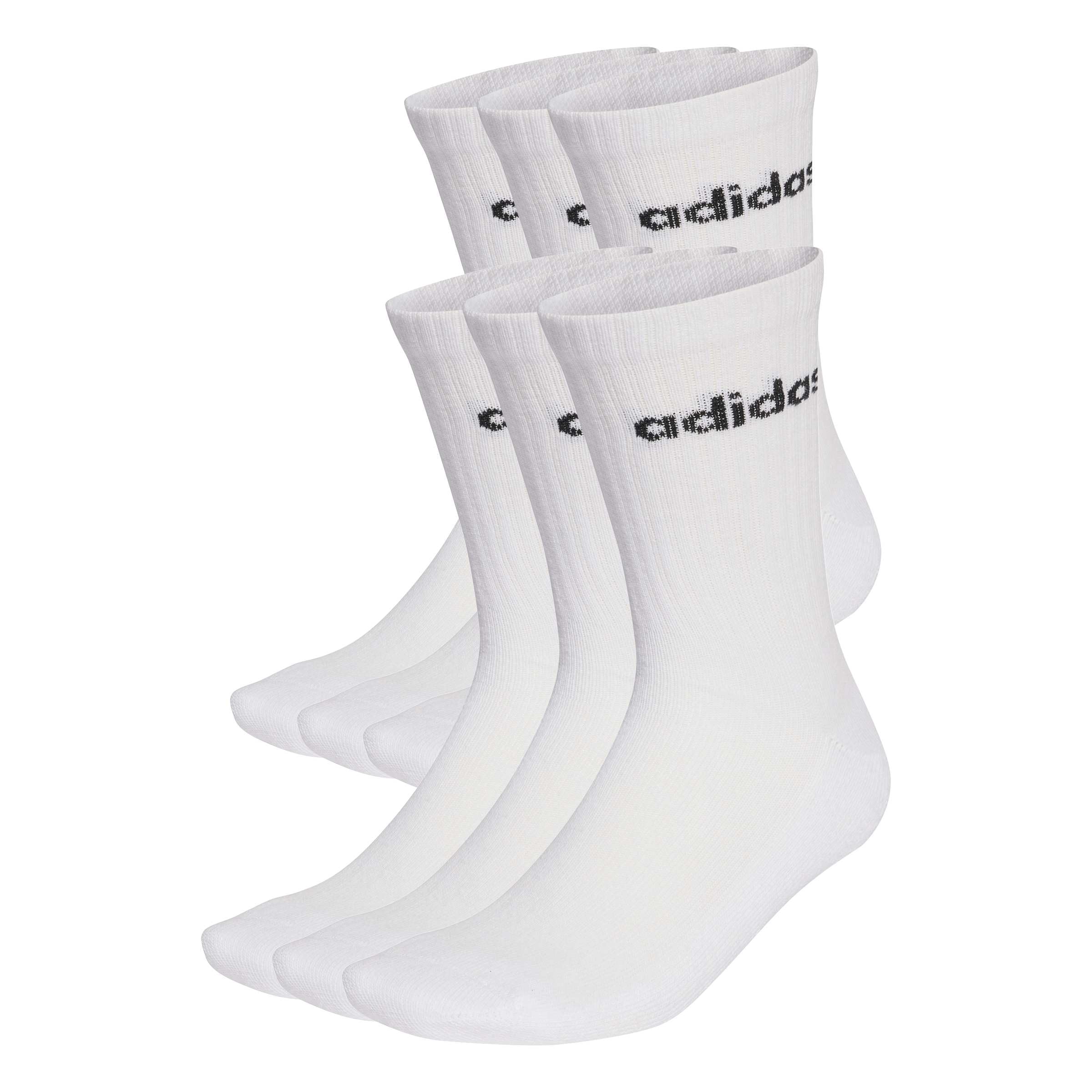 Adidas Unisex Blanc Football Socks Linear Crew (X6)