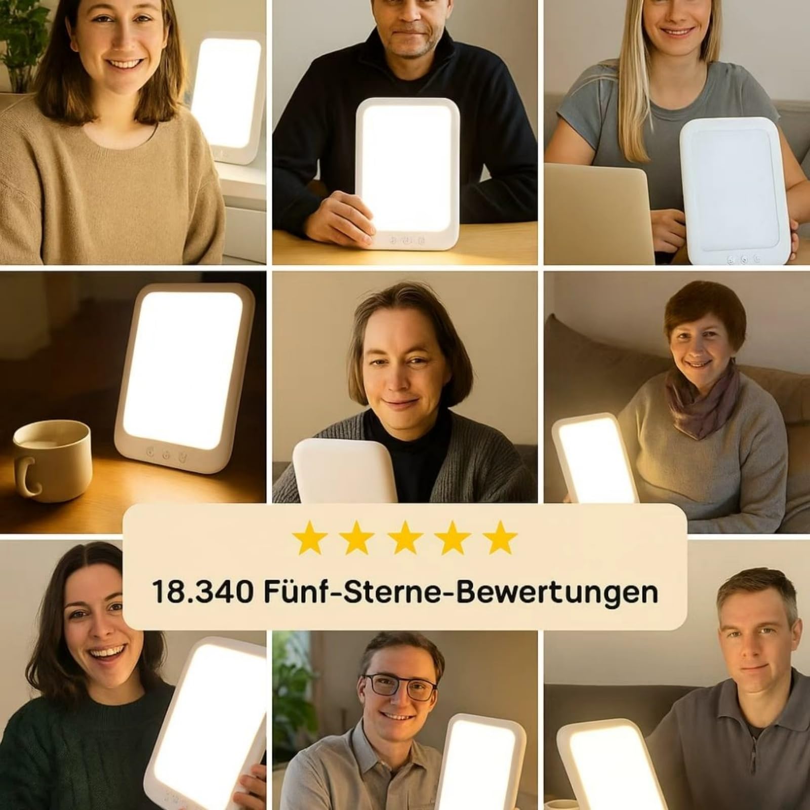 beyerswerk Mehr Energie & Fokus – auch im Winter，LED-Lichttherapielampe mit 3 Farbtemperaturen, 10 Helligkeitsstufen und 6 Timer-Einstellungen, um Ihre Stimmung zu heben
