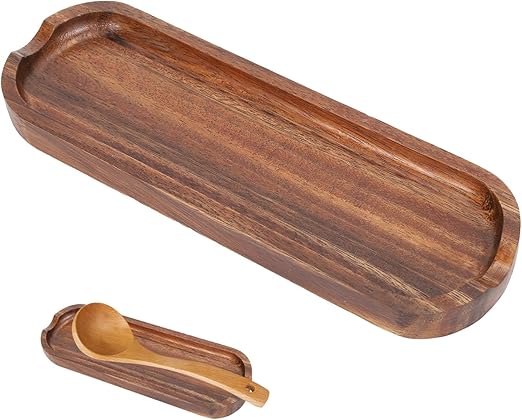 Amazon.com: Wood Spoon Rest, Wooden Cooking Spoon Holder Cooking Spoon ...