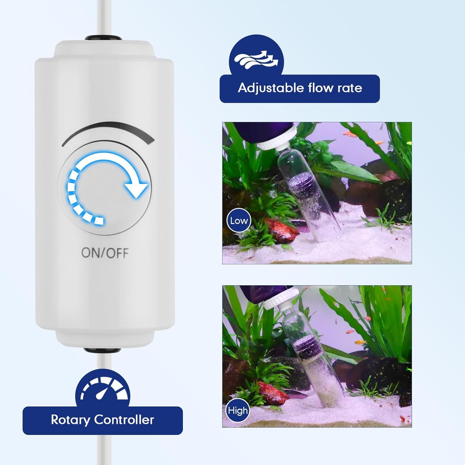 AQQA Fish Tank Cleaner, DC 2300L/h Adjustable Water Flow Electric Gravel Cleaner Fish Tank - Image 3