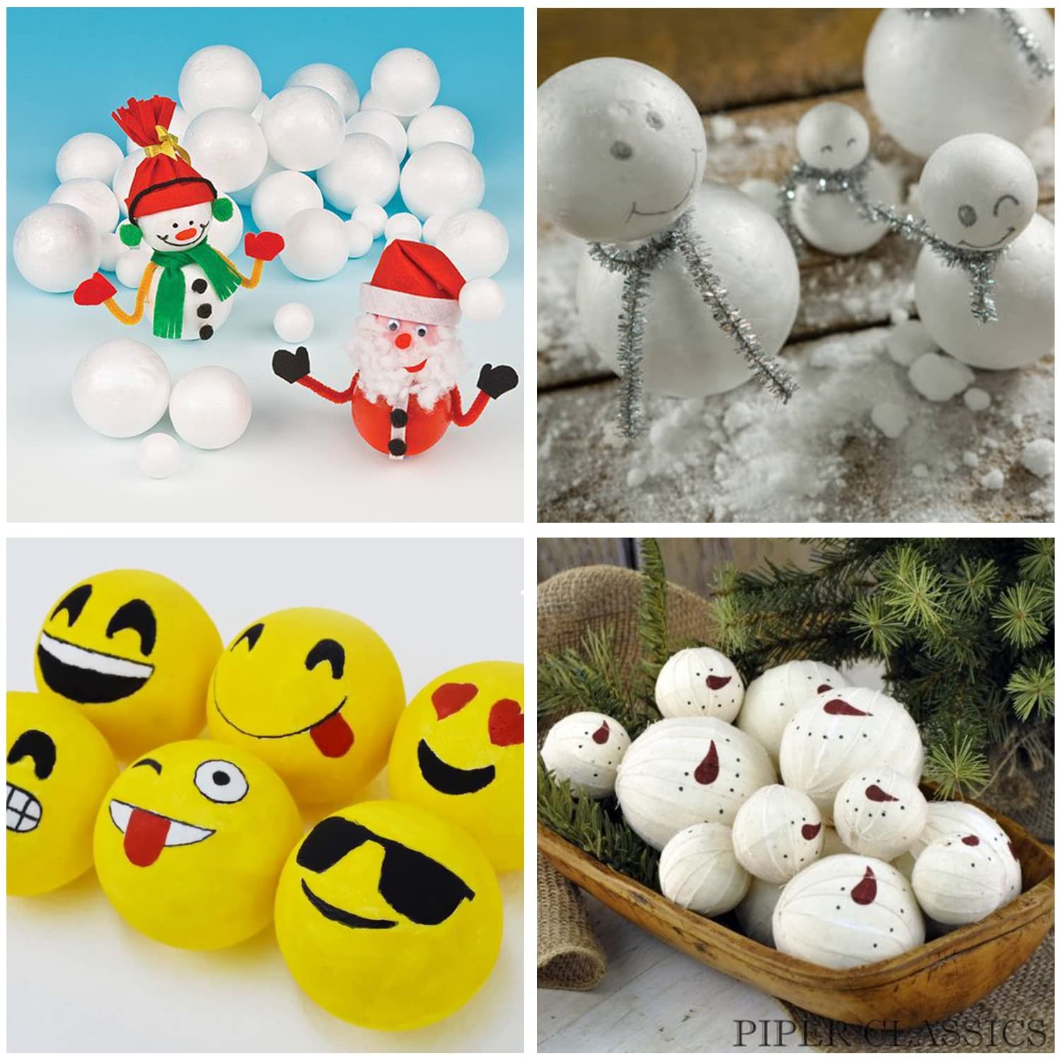 Happyyami Lot De 15 Boules Rondes En Polystyrène Pour Décoration De Mariage Blanc 8 Cm