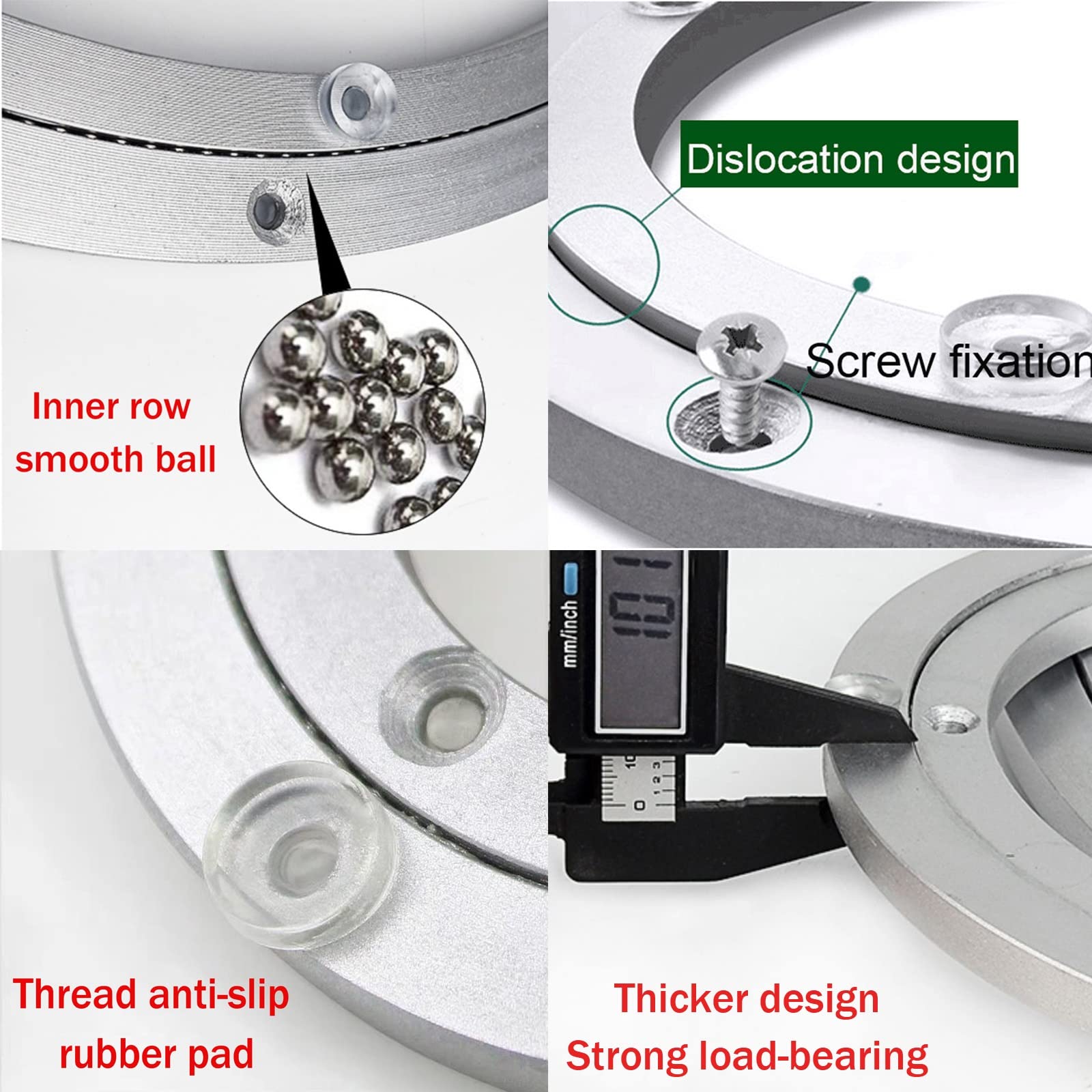 Drehtellerlager Aus Aluminiumlegierung, Runde Drehplatte for Esstische