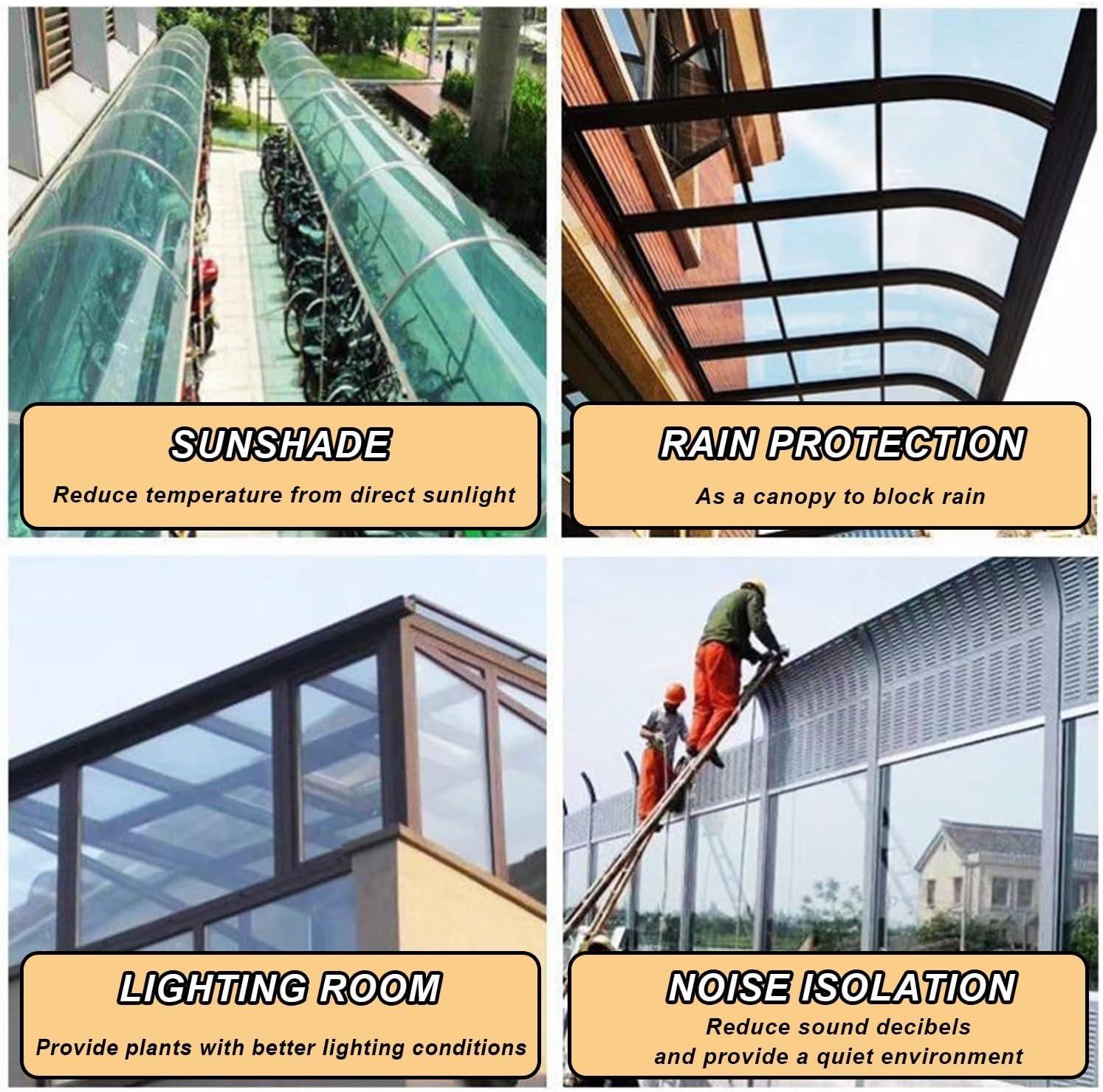 2mm Thick Roof Skylight Panels Polycarbonate Roofing Sheets Transparent Acrylic Plastic Panels,Protection Rain Outdoor Awning Covers