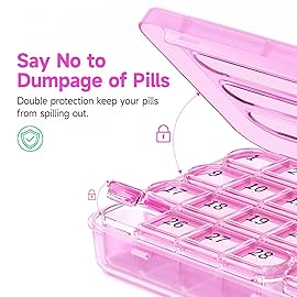 Zoksi Monthly Pill Organizer 1 Times a Day, 30 Day Pill Box Organizer,One Month Pill Case for Travel, 31 Day Daily Medcine Container for Vitamins, Supplement & Medication(Purple)