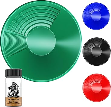 Gold Pan, 380mm Extra Large Dual Riffle For Gold Panning, Washing, Sieveing Or For Use With Gold Panning kit Multiple Colours Available Green