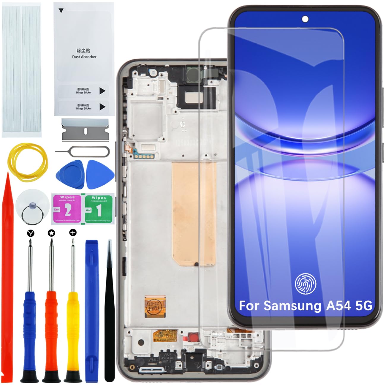 Display Bildschirm für Samsung A54 A546B A546B/DS OLED Schwarz mit Rahmen