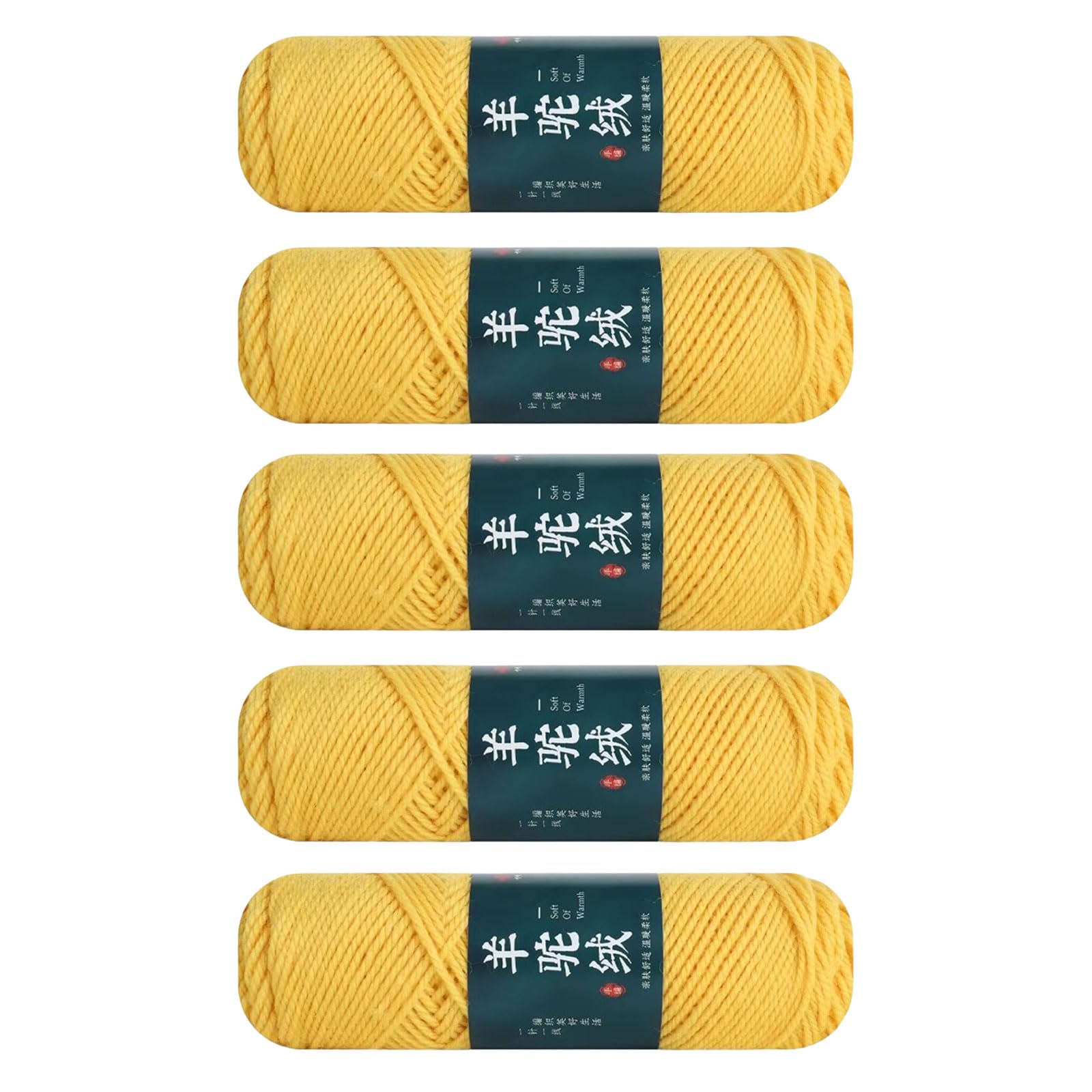 Jazuaiao Of 5 Soft Crochet Yarn Soft Hand Knitting Yarn 100g / Roll for Knitting Rugs Sweaters Scarves Hat Gloves