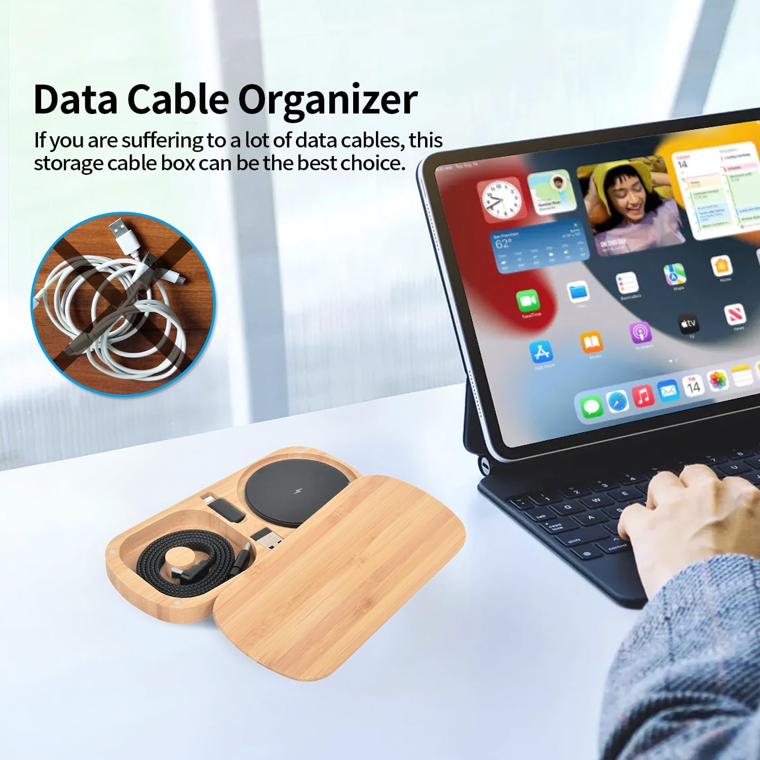 Multi Charging Adapter Kit, to USBC Adaptor,Type C to USB 3.0 OTG Converter, C to Micro iOS,Portable Case with 2Ft 60W Charger Cable for iPhone 16 15 Max Pro,Samsung Galaxy S25 Plus (6 Sets Bamboo)