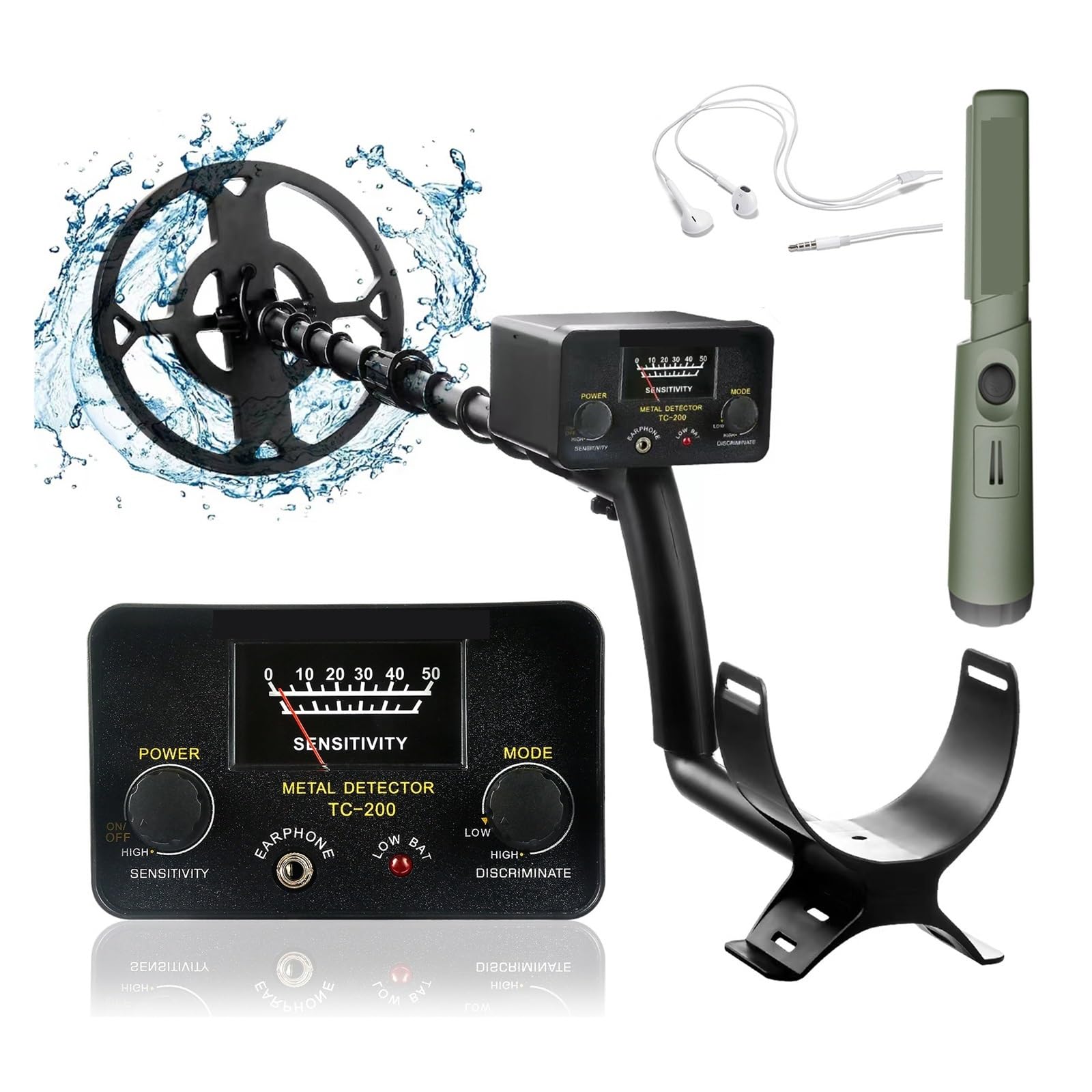 Cfwwsaq Gt200-4 Metal Detector, Metal Detector High Sensitivity Underground Iron Metal Gold Detector De Matales For Treasure Search(Gt200-4)