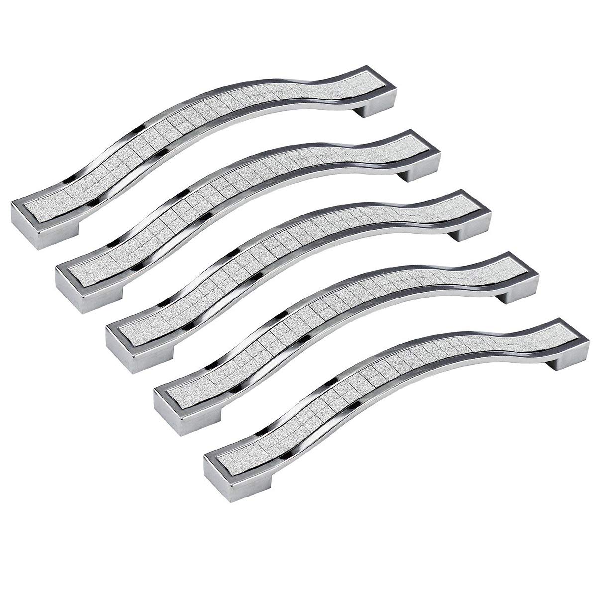 abcGoodefg 5 Pack Bling Bathroom Cabinet Knobs Drawer Pulls, Kitchen Cabinets Handles Knobs for Cabinets and Drawers, Modern Cabinet Pulls 5.3 Inch