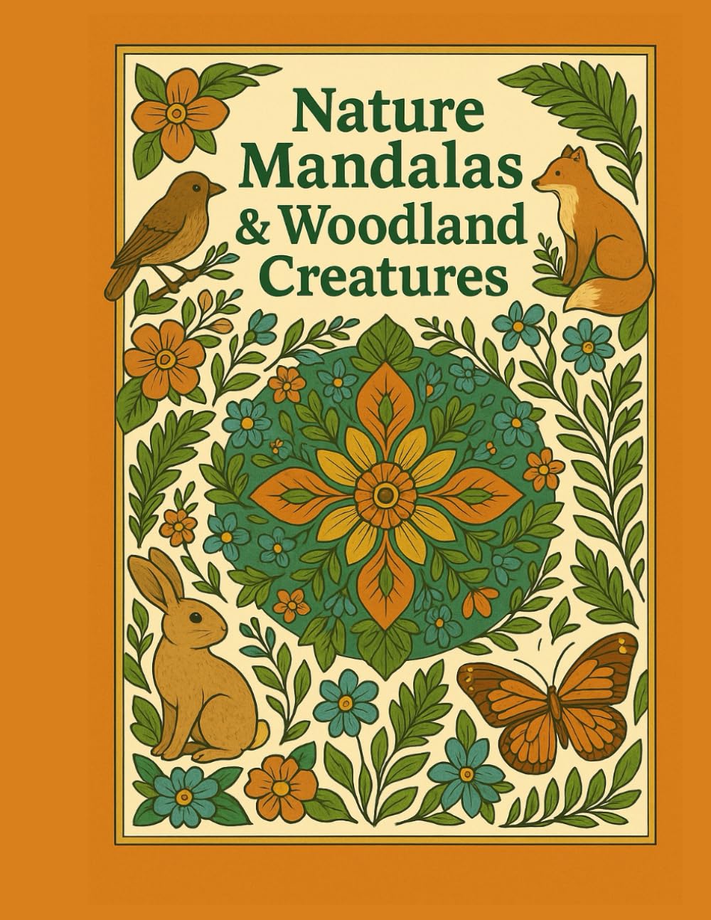 Nature Mandalas & Woodland Creatures: Botanical Patterns Featuring Forest Animals for Relaxing Coloring and Mindful Creativity