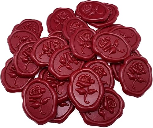 Miniatura 1 de Calcomanías de sello de cera autoadhesivas, 25 piezas de rosas en relieve, para invitación de boda, álbum de recortes, calcomanías para Navidad,