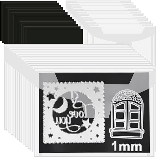 28 sobres de almacenamiento troquelados con hojas magnéticas de 0.039 in de grosor para almacenamiento de troqueles, bolsillos de almacenamiento de