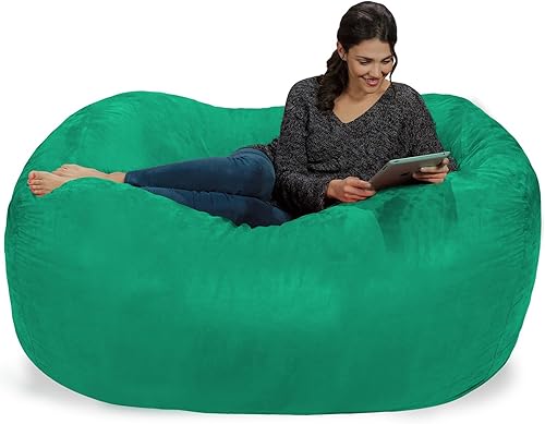 Miniatura 126 de Cozy Sack - Sillón de puff: Gran bolsa para muebles de espuma viscoelástica de 6 ft y tumbona grande – sofá grande con funda de microfibra suave