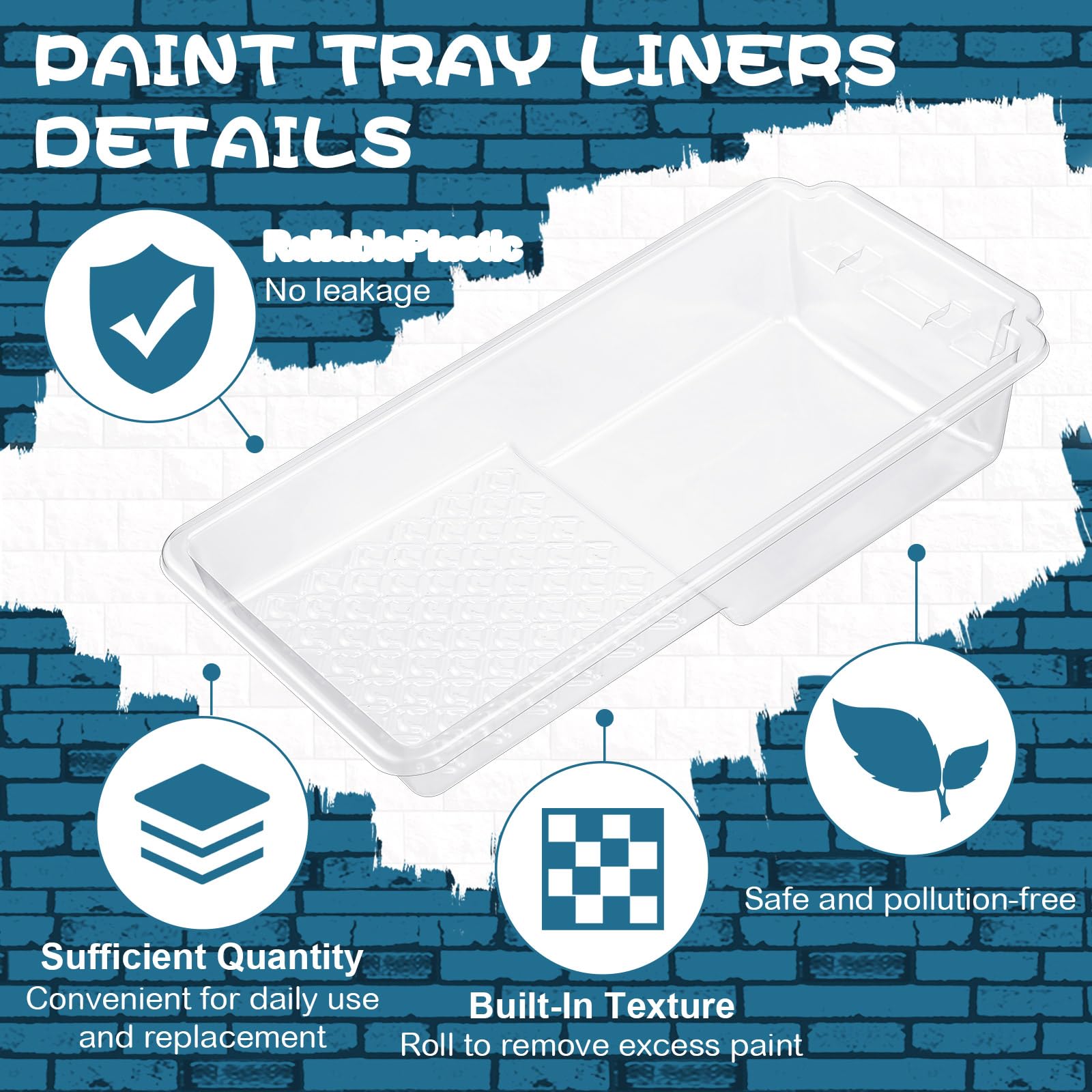 Geelin 50 Pcs 4 Inch Paint Tray Liner Paint Roller Tray Disposable Paint Pan Tray Paint Roller Frame with Handle for Home Walls Furniture Household Painting Improvement Supplies — Amazon image 4
