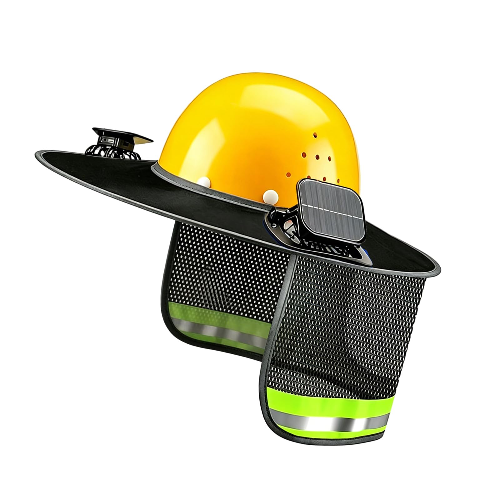 Helmet Cap Cover Hard Hat Sun Shade Full Brim Including 2 Fan and Reflective Strips for Worker Hard Hat Sun Visors Detachable Attachment