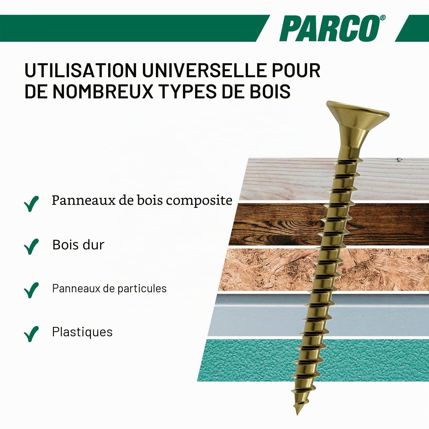 PARCO Assortiment de Vis à Bois Torx - Lot de 1400 Vis