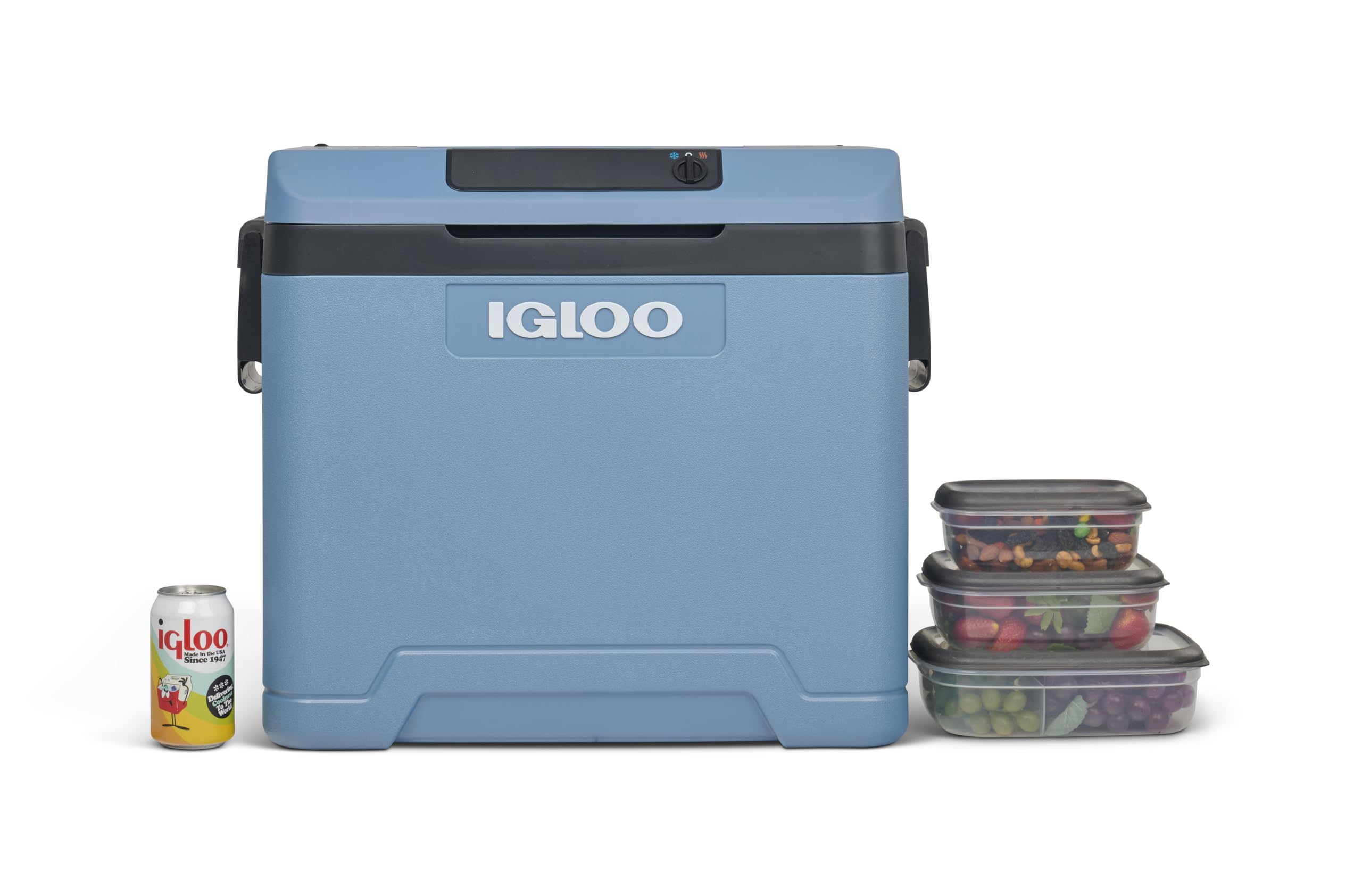 IGLOO Pasywna lodówka podróżna IP42, 42 l, lodowoniebieska lodówka na lód na kemping i czas wolny, festiwale i wydarzenia, na co dzień i do pracy
