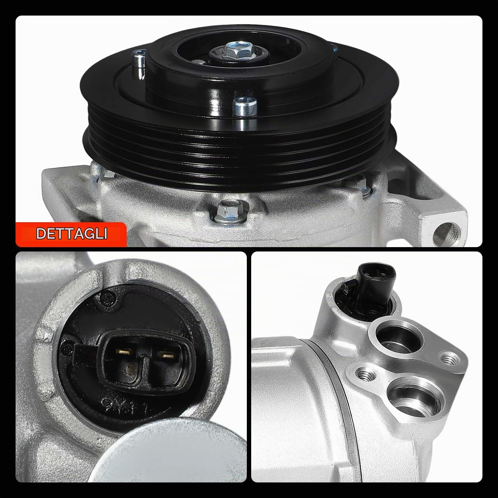 Frankberg Compressore per aria condizionata con frizione | Compatibile con: Sedici 189, Punto Box/Hatchback 199, Linea 110 323, Delta III 844, Scudo Box 270 272, Punto Evo 199