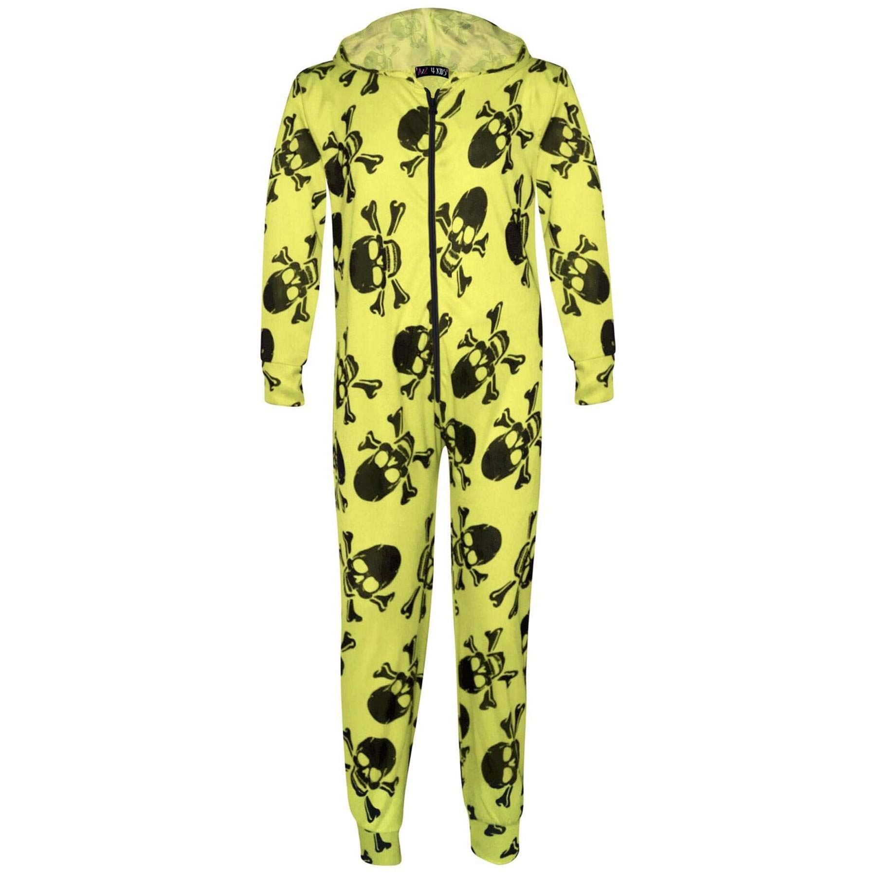 A2z 4 Kids Girls Lemon Boys Cotton Onesie Skull Cross Bone Print Pyjamas - Cotton Onesie Skull 13