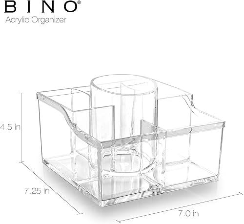 Miniatura 3 de BINO 'The Heiress' - Organizador de joyas y maquillaje, 6 compartimentos, transparente y transparente, para cosméticos