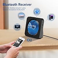 Vista 4 de Reproductor de CD portátil Bluetooth 5.1 reproductor de CD de escritorio con altavoces de sonido de alta fidelidad, control remoto, cubierta